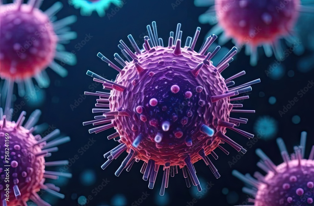 Viruses and bacteria abstract background. Cells and viruses under laboratory microscope. Virus background with disease cells. Viruses and bacteria abstract background. Cells and viruses under laboratory microscope. Virus background with disease cells.