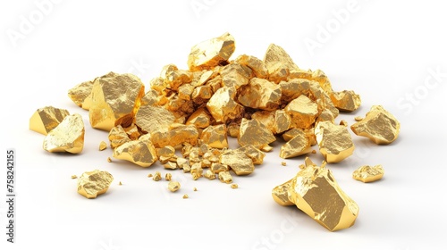 Shimmering Gold Nuggets Cut Out 8k Photorealistic

