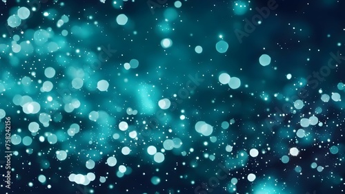 christmas background with bokeh lights and snowflakes.