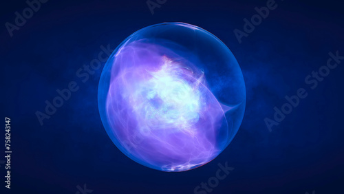 Purple translucent glass energy futuristic magic round ball liquid plasma sphere. Abstract background. Video in high quality 4k, motion design