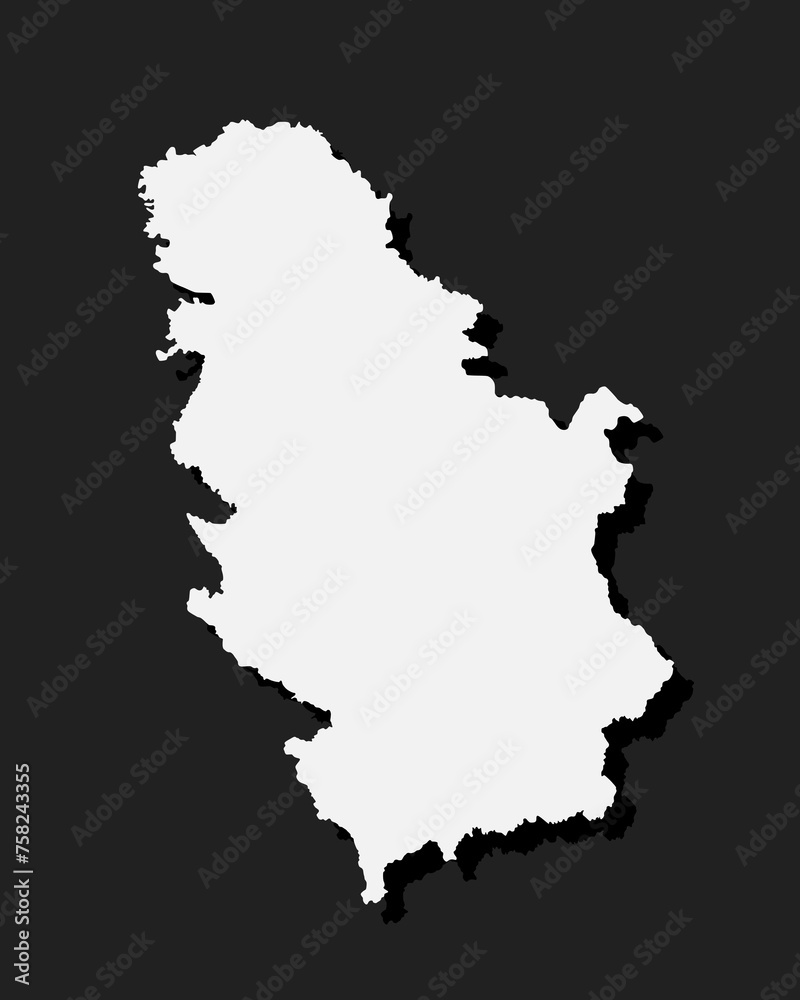 Vector map Serbia, template Europe outline country