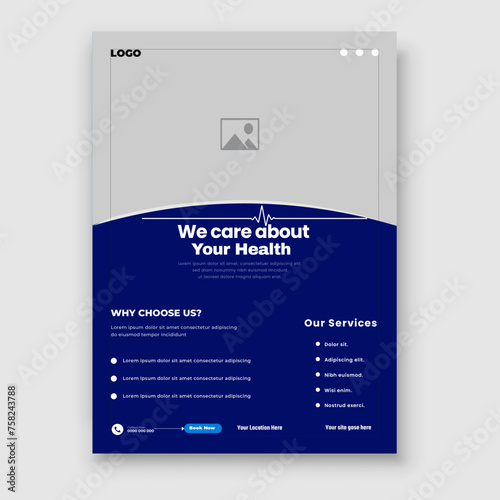 Corporate healthcare and medical a4 flyer design template