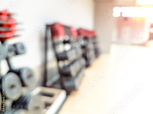 Abstract blur fitness gym equipment background