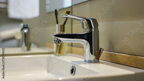 Stylish Bathroom Sink with Chrome Fixture