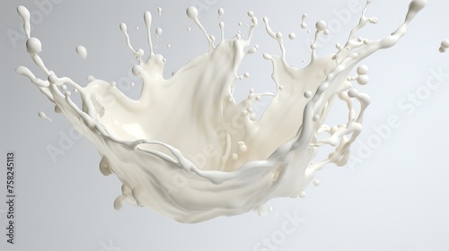 Splash of Milk or Cream Cut Out in Photorealistic 8K
