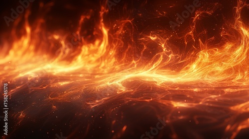  a close up of a fire with bright orange and yellow flames in the middle of the image and a black background.