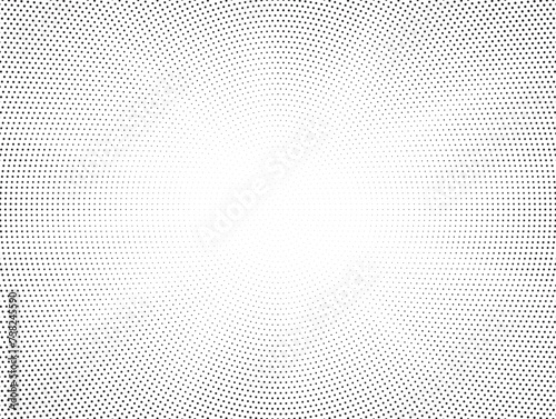 Halftone gradient sun rays pattern. Abstract halftone vector dots background. monochrome dots pattern. Vector background in comic book style with sunburst rays and halftone. Retro pop art design. 