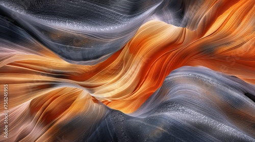Beautiful abstract natural patterns in the style of Lower Antelope Canyon, copy space, 16:9