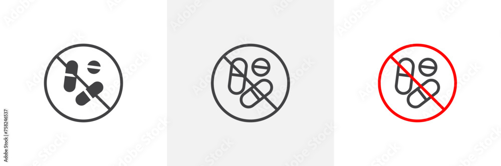 Stop Using Illegal Drugs Sign Isolated Line Icon Style Design. Simple Vector Illustration Stop Using Illegal Drugs Sign Isolated Line Icon Style Design. Simple Vector Illustration