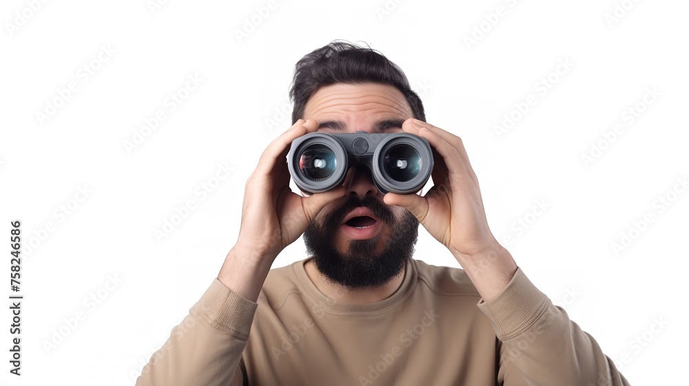 Surprised Guy Looking Through Binoculars
Surprised Guy Looking Through Binoculars