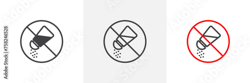 No Salt Sign Isolated Line Icon Style Design. Simple Vector Illustration photo
