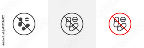 Stop Using Illegal Drugs Sign Isolated Line Icon Style Design. Simple Vector Illustration