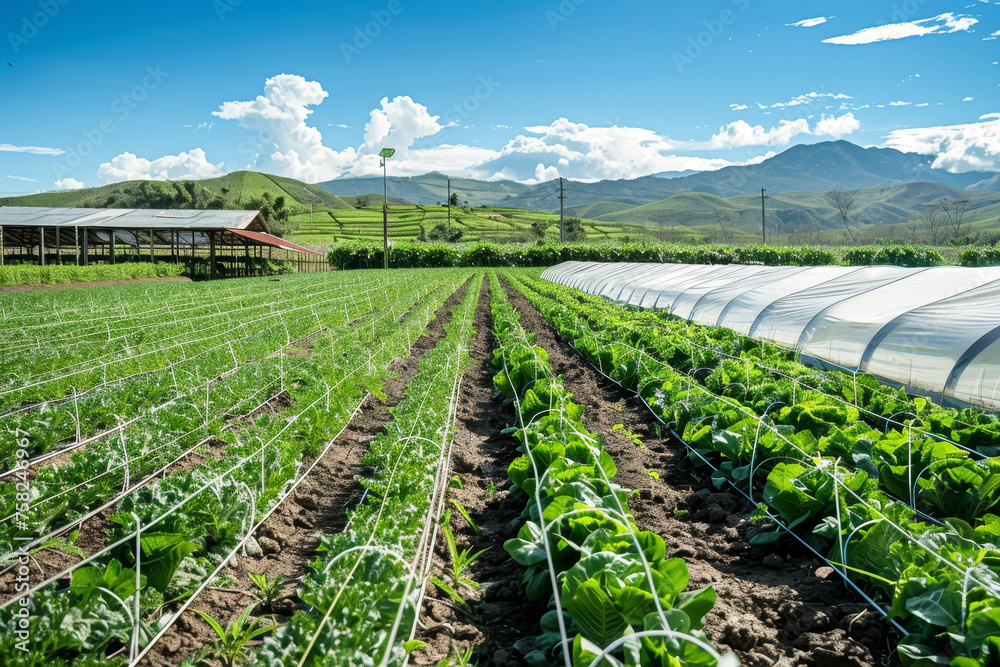 Obraz premium Farm with Rainwater Harvesting
