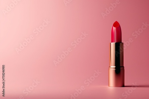 Red Lipstick on on pink background with Free Space