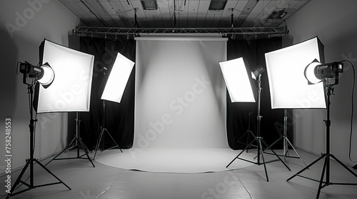Professional Photography Studio: Capturing Moments with Flawless Backgrounds and Dynamic Lighting photo