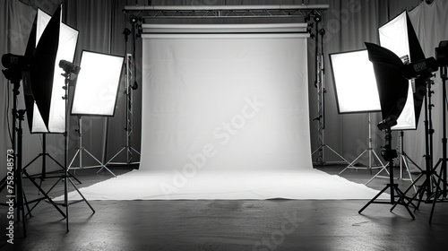 Professional Photography Studio: Capturing Moments with Expertise, Backdrops, and Flashes photo