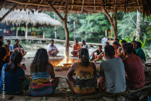 Indigenous Gathering by Firelight photo