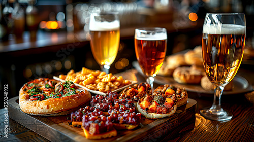 Captivating Close-Ups: Delightful Finger Foods and Refreshing Drinks at the Pub