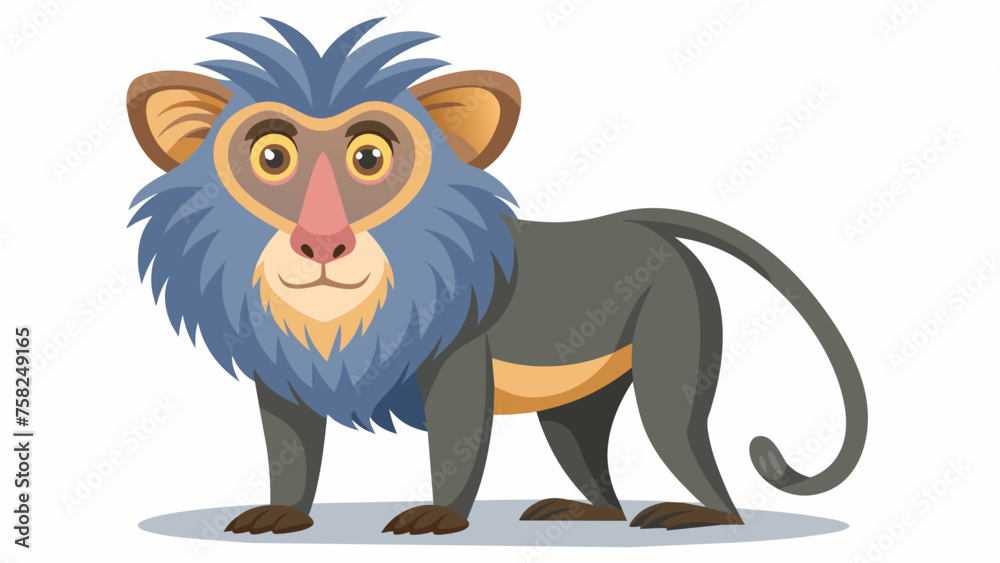 cute-baboon-isolated-on-white-background vector illustration 
