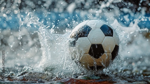 Soccer Ball Splashing in Water © yganko