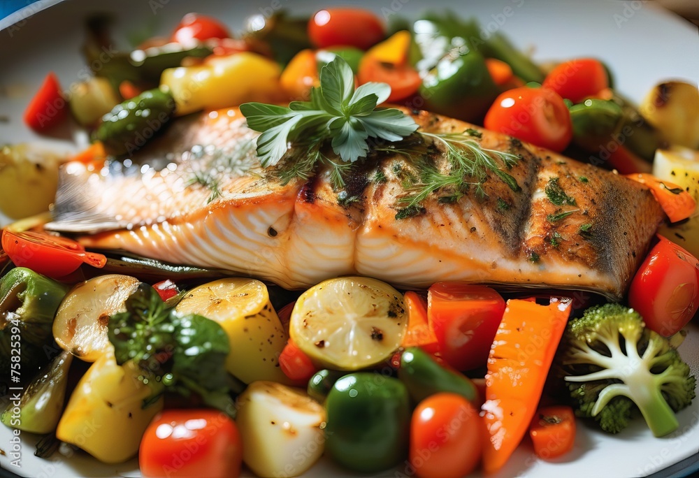 Grilled Trout Perfection with Herb-Infused Vegetables Grilled Trout Perfection with Herb-Infused Vegetables