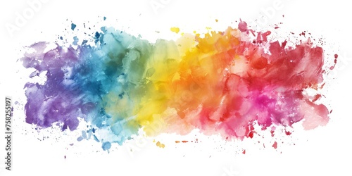 Radiant watercolor splash blending from sunny yellow to deep blue, a spectrum of color on a pure white canvas depicting optimism and harmony. © BackgroundWorld