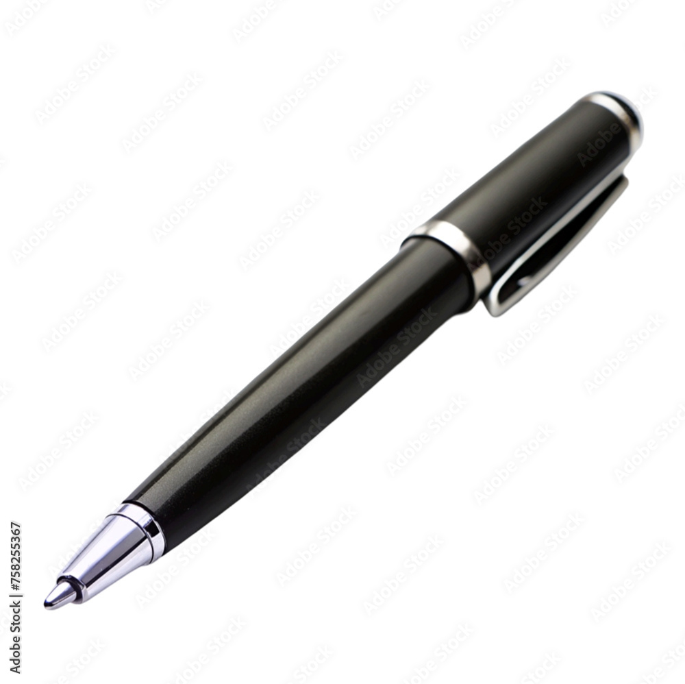Black pen isolated on Transparent background.