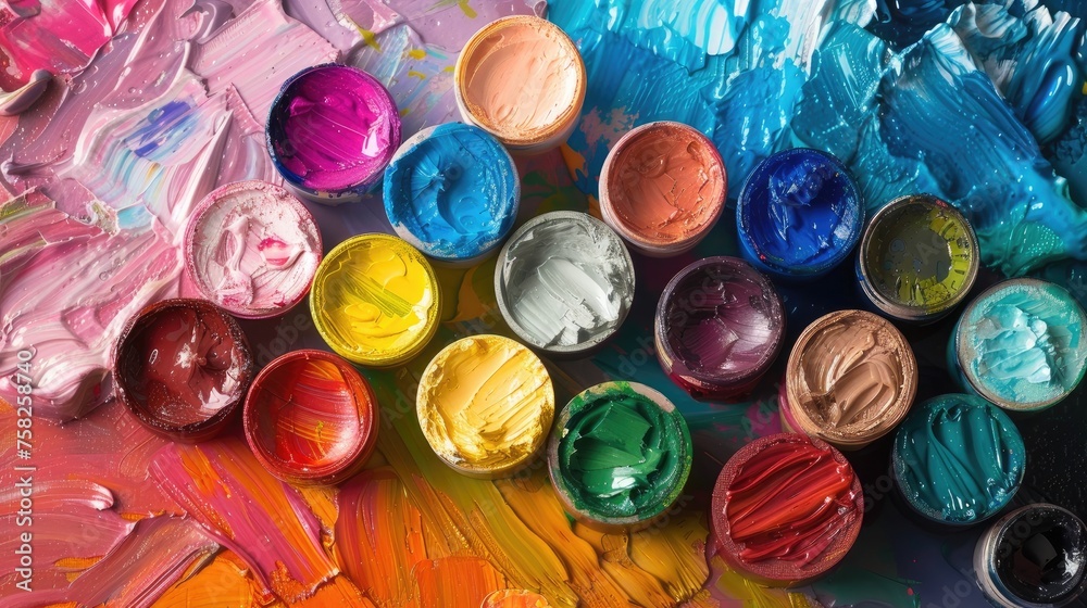 Images highlighting the opaque and matte finish of gouache paint, valued for its rich pigment concentration, vibrant colors, and versatile application on paper, illustration board, and canvas Images highlighting the opaque and matte finish of gouache paint, valued for its rich pigment concentration, vibrant colors, and versatile application on paper, illustration board, and canvas