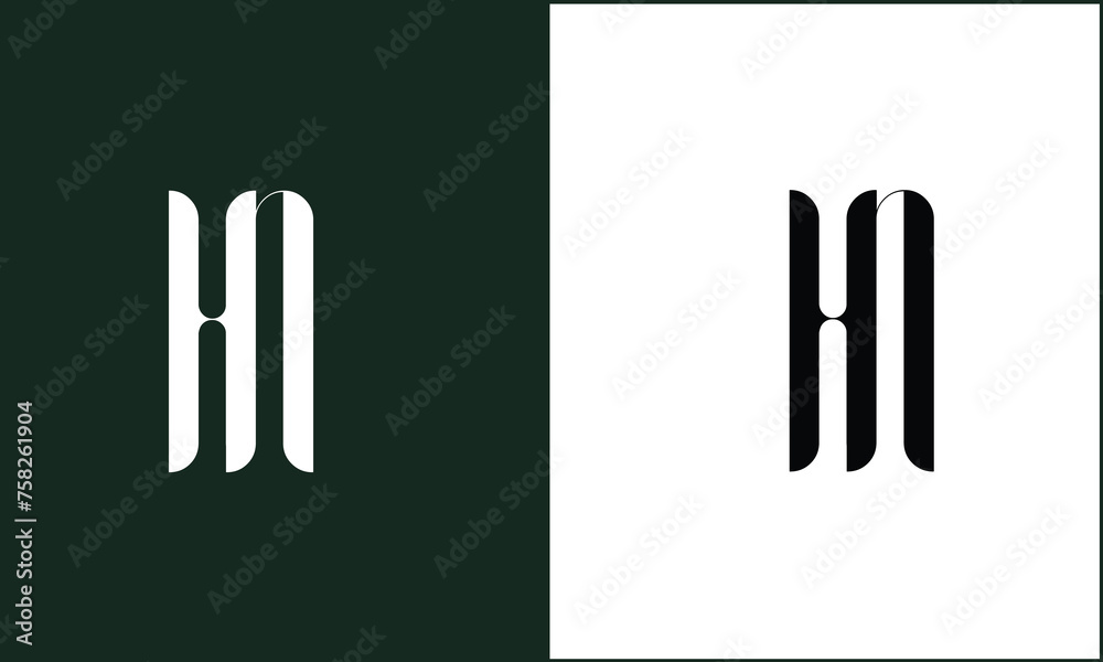 Alphabet Letters HN, NH,  Initials Logo Monogram