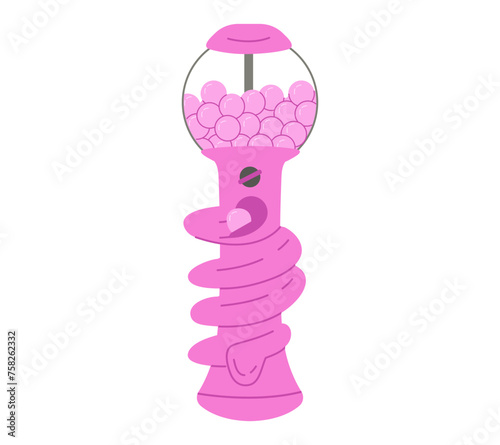 Icon of a cartoon bubble gum machine. Vector flat illustration isolated.