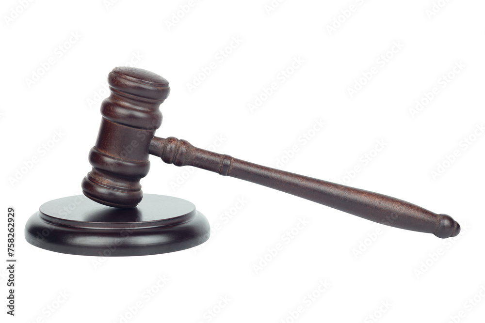 Judge's gavel, chairman's gavel, wooden gavel with stand isolated from background Judge's gavel, chairman's gavel, wooden gavel with stand isolated from background