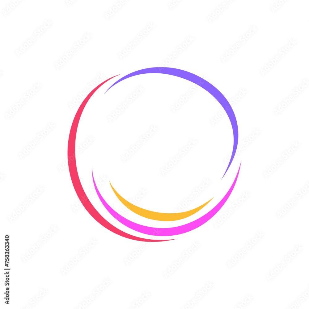 Hand drawn colorful circle waves Hand drawn colorful circle waves