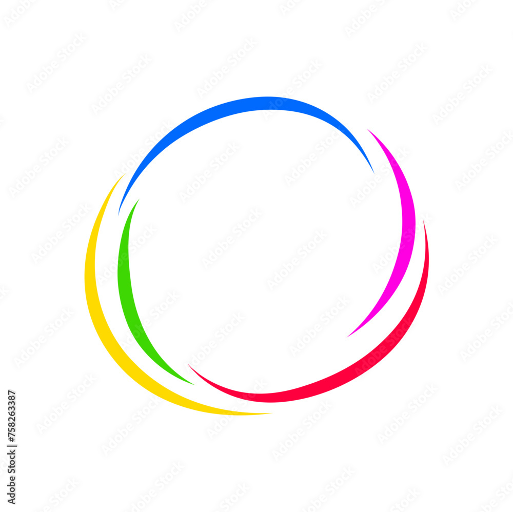 Hand drawn colorful circle waves Hand drawn colorful circle waves