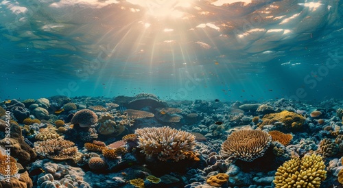 Underwater View of Coral Reef