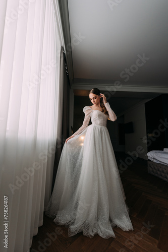 The image is of a person wearing a wedding dress 6469.