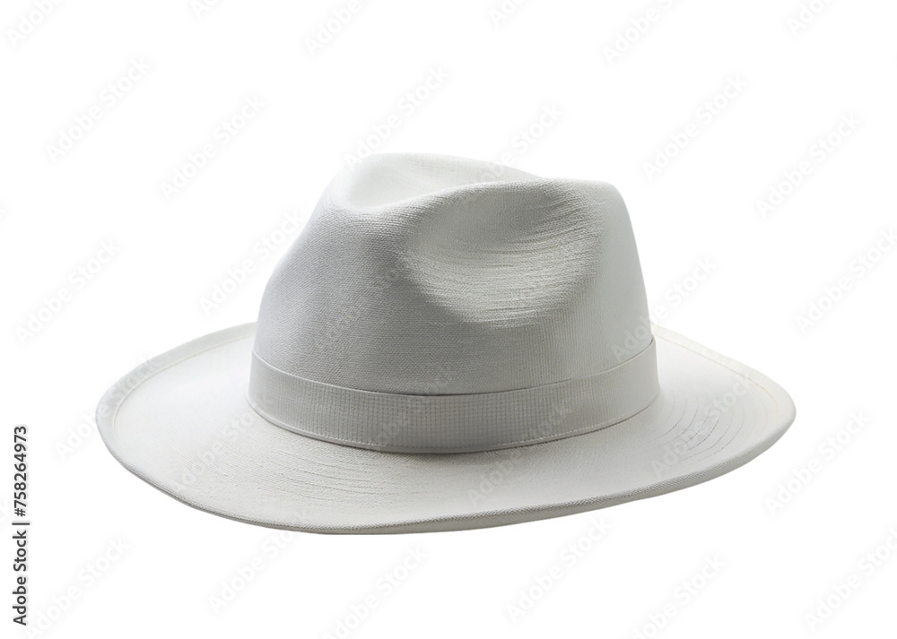 White hat isolated on a transparent background. Top view. White hat isolated on a transparent background. Top view.