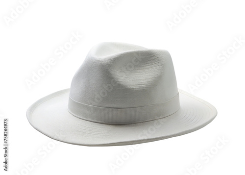 White hat isolated on a transparent background. Top view.
