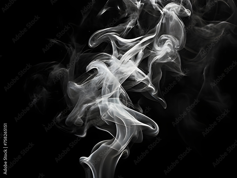 Fototapeta premium Smoke in a black background