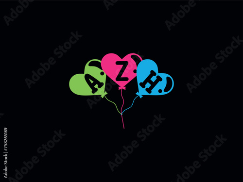 Luxury AZH Letter Logo For Kids Shop