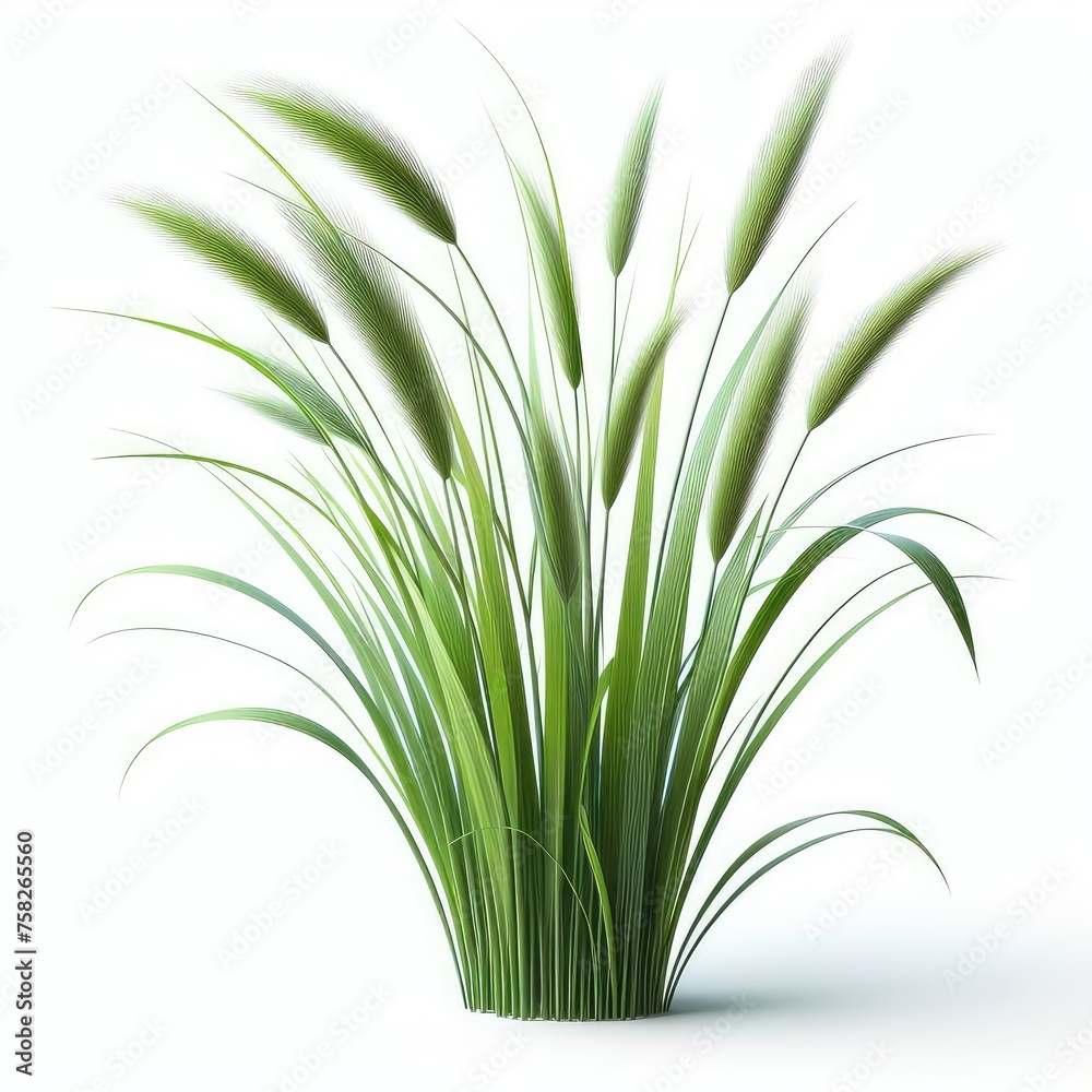 Green cane reed grass isolated on a white background Green cane reed grass isolated on a white background