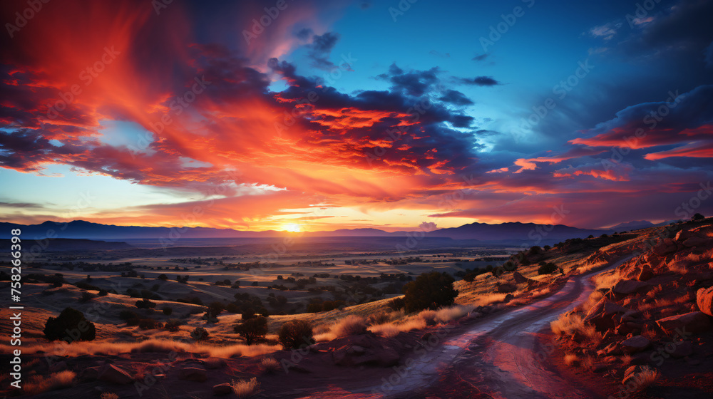 Fototapeta premium sunset in the mountains