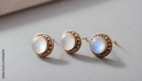 A Pair Of Celestial Themed Ear Studs Adorned With