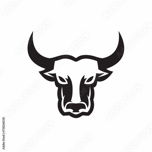 Bull logo icon black and white