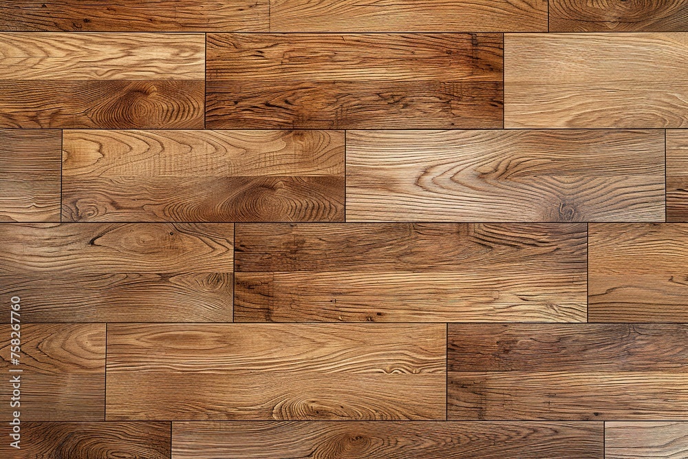Oak laminate parquet floor texture background with no visible joints - obrazy, fototapety, plakaty 