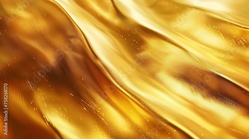 Shimmering golden metallic texture for abstract backdrop.