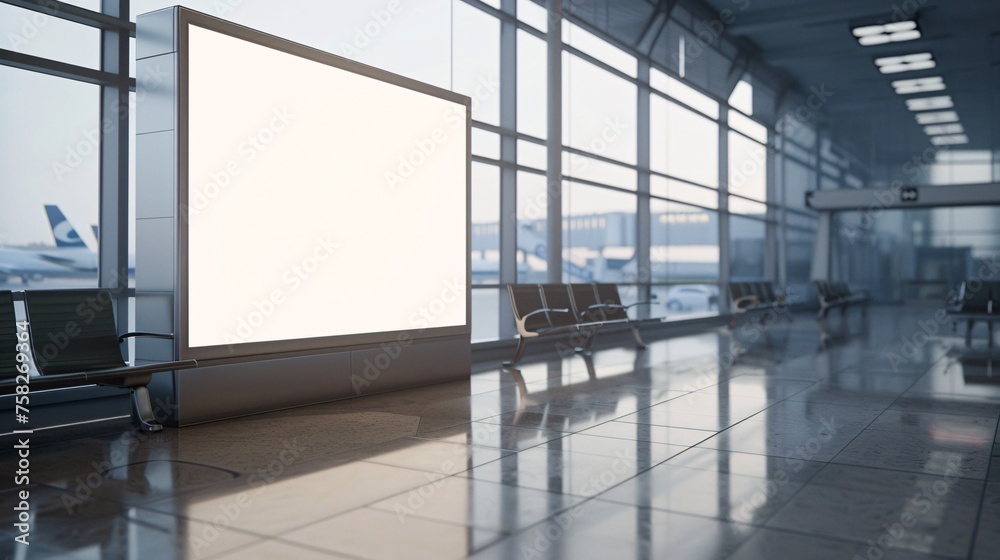Simulation of empty illuminated display in air terminal. Simulation of empty illuminated display in air terminal.
