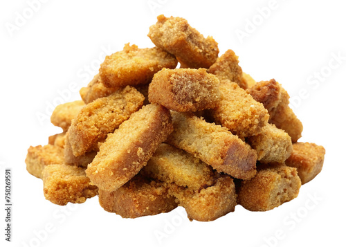A pile of brown sugar isolated on transparent background. Close-up.