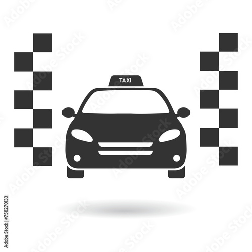Taxi icon. Car icon flat symbol design vector ilustration.