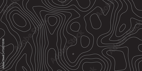 black and white seamless pattern. abstract pattern with lines. background of the topographic map. elevation contouring outline cartography texture. geographic abstract grid. futuristic wireframe lands