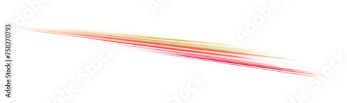 Light beam illustration, neon light strip, high speed motion background, on transparent background in PNG format. Glow luminous glitter shimmer trail.	
